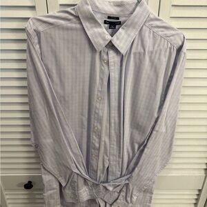 Men's Striped Button-Down Shirt 17-17.5